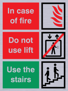 In case of fire/use stairs